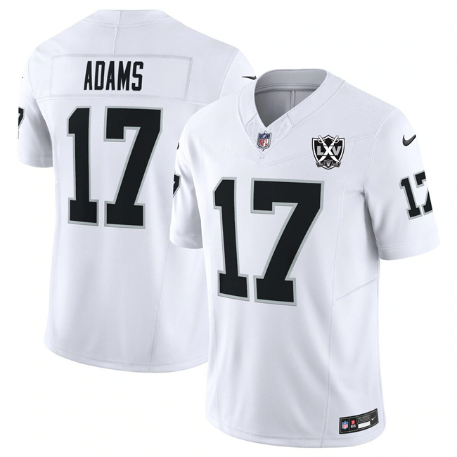 Men's Las Vegas Raiders #17 Davante Adams White 2024 F.U.S.E 65th Anniversary Patch Vapor Football Stitched Jersey